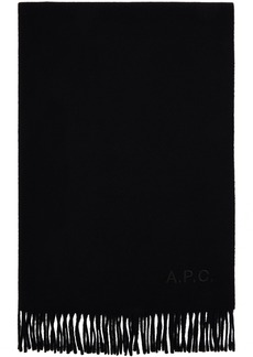 A.P.C. Black Alix Embroidered Scarf