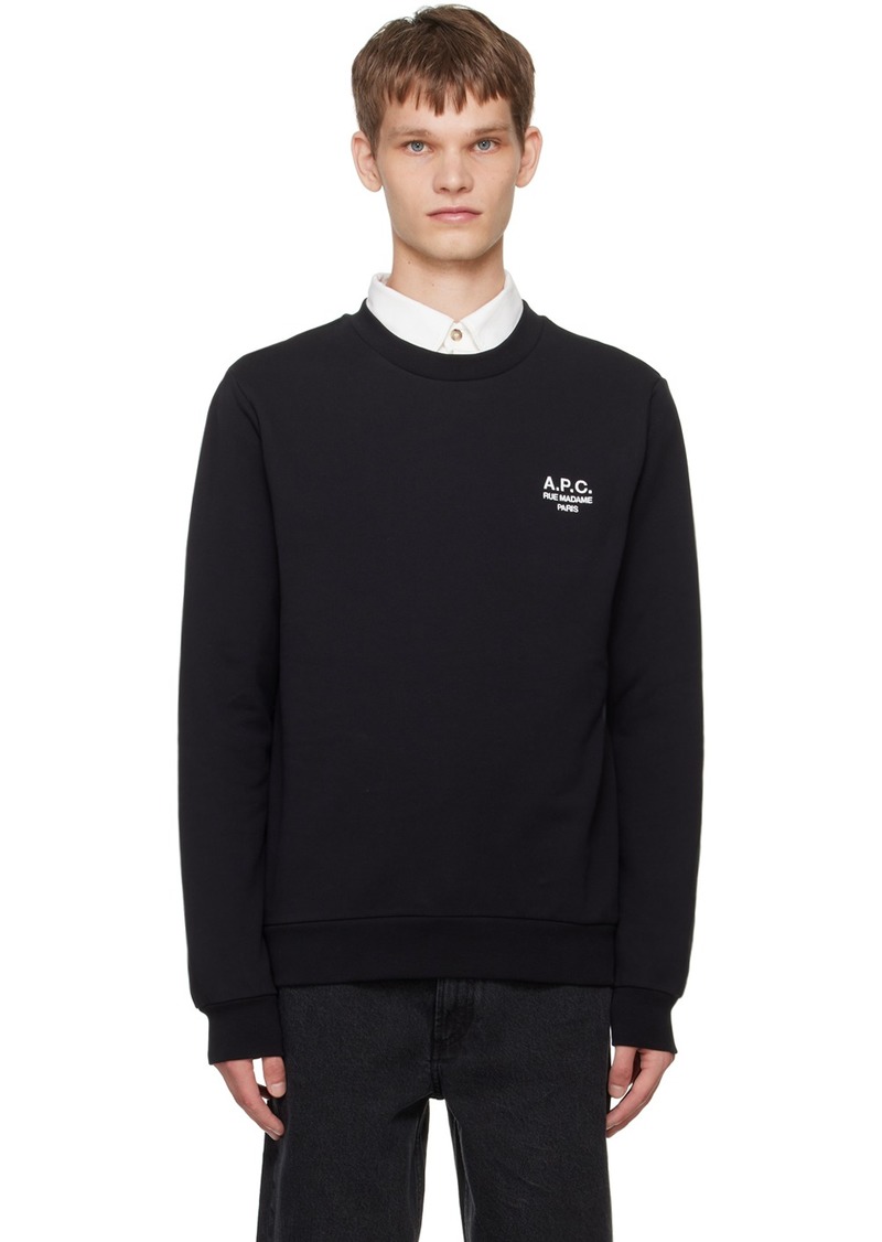 A.P.C. A. P.C. Black Standard 'Rue Madame' Sweatshirt