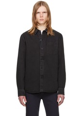 A.P.C. Black Vittorio Brodée Denim Shirt