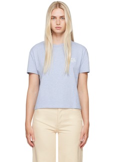 A.P.C. A. P.C. Blue Embroidered Logo T-Shirt