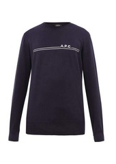 A.P.C. Eponymous logo-jacquard cotton-blend sweater
