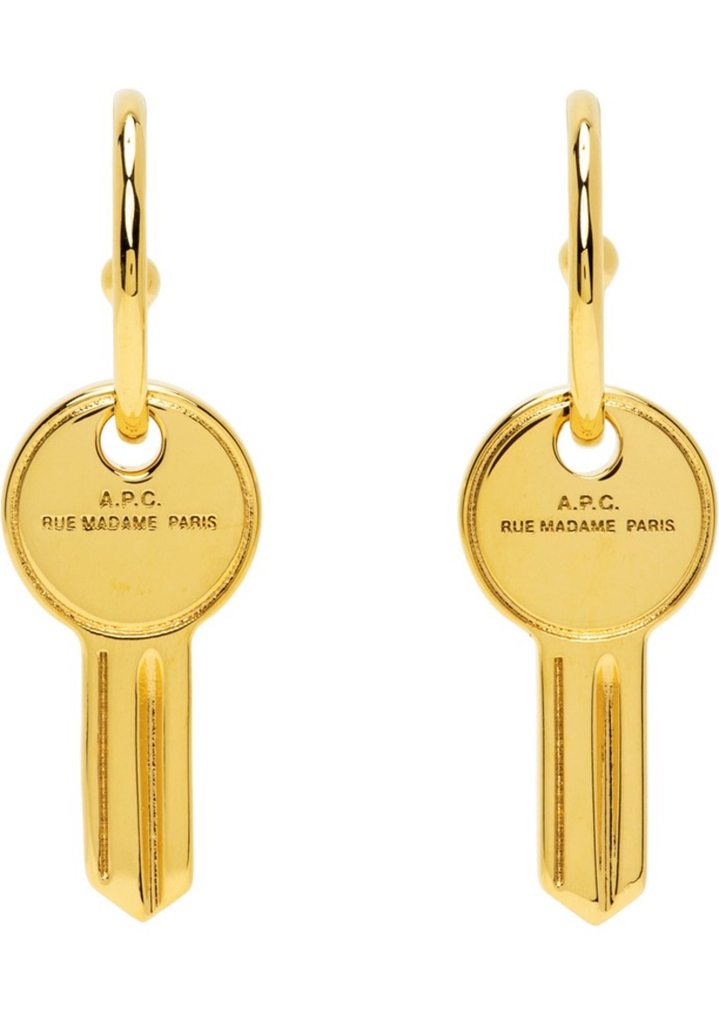 A.P.C. A. P.C. Gold Clef Earrings