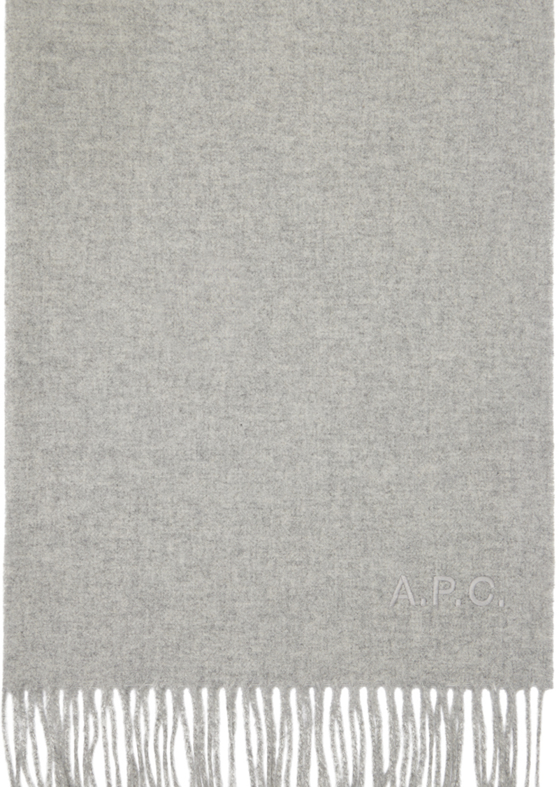 A.P.C. A. P.C. Gray Alix Brodée Scarf