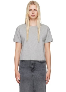 A.P.C. A. P.C. Gray Boxy Printed Micro Logo T-Shirt