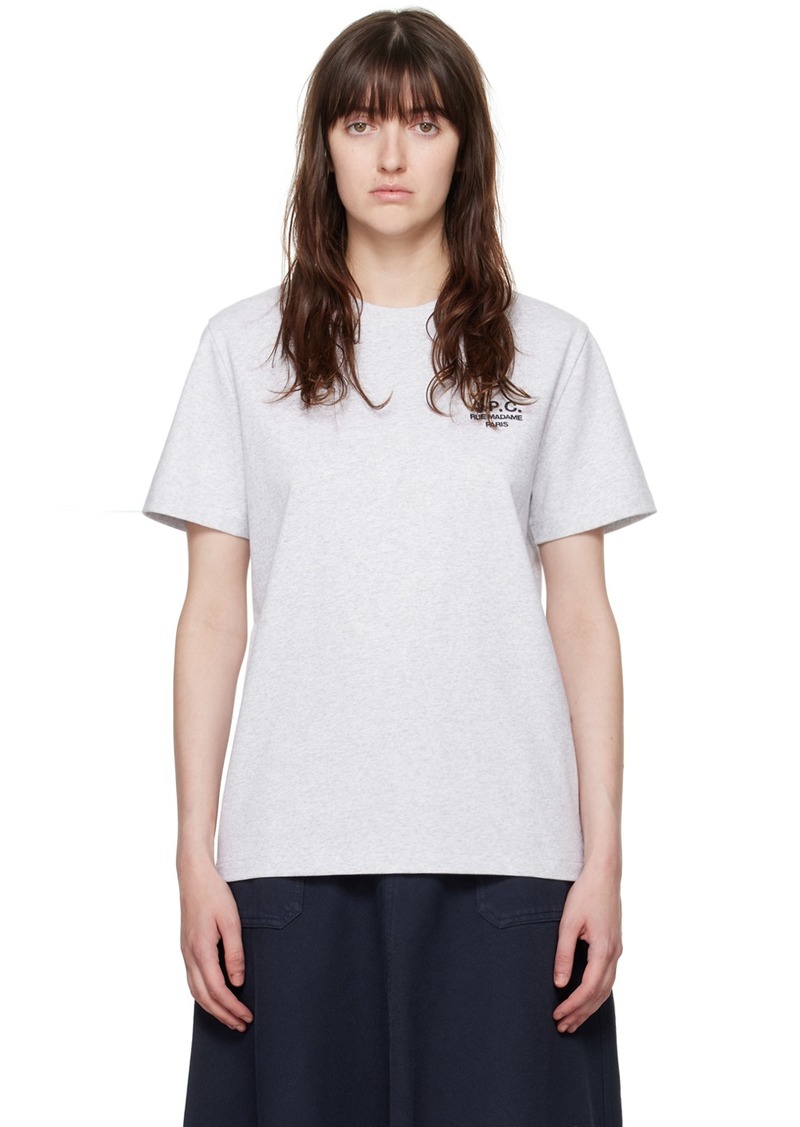 A.P.C. Gray Standard 'Rue Madame' T-Shirt