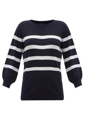 A.P.C. Lizzy cropped-sleeve striped cotton-blend sweater
