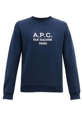 A.P.C. Logo-embroidered cotton-jersey sweatshirt