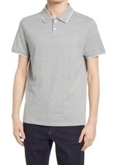 A.P.C. Max Tipped Short Sleeve Polo in Heathered Grey at Nordstrom