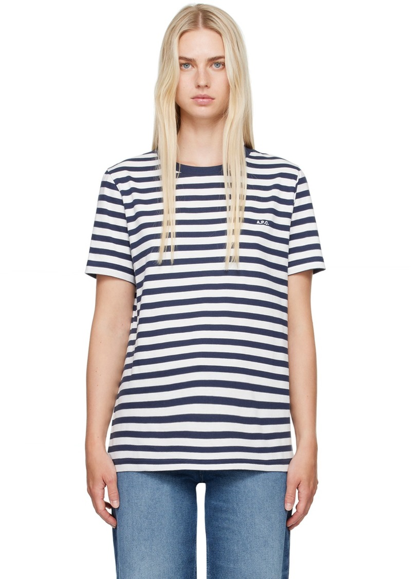 A.P.C. Navy & White Striped T-Shirt