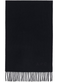 A.P.C. Navy Ambroise Embroidered Scarf