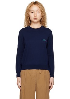 A.P.C. Navy Embroidered Sweater