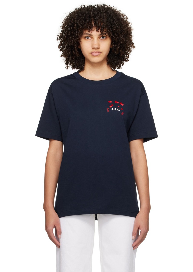 A.P.C. A. P.C. Navy Hearts T-Shirt