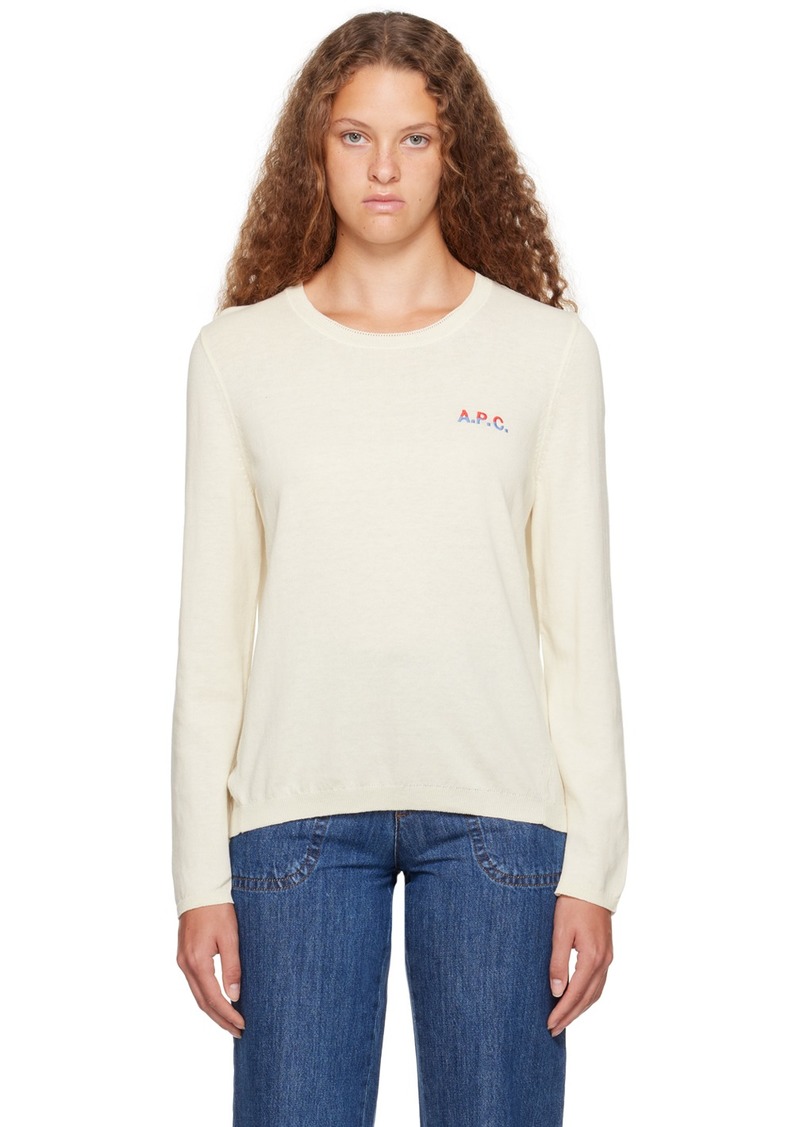 A.P.C. A. P.C. Off-White Embroidered Sweater