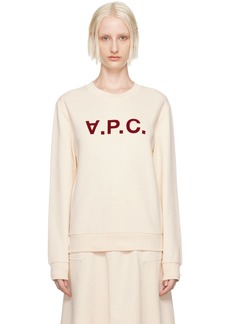 A.P.C. A. P.C. Off-White Standard Grand 'V. P.C.' Sweatshirt