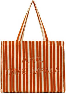 A.P.C. A. P.C. Orange & Off-White Tame Impala Edition Shopping Leash Tote