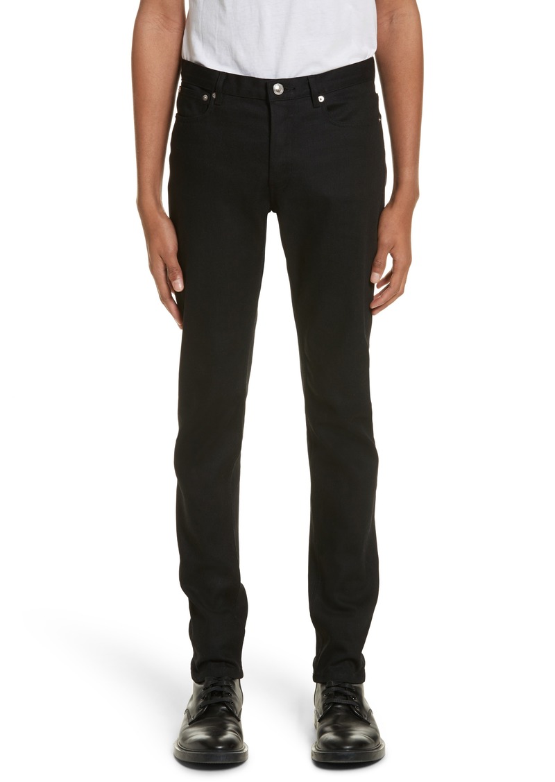 A.P.C. Petit New Standard Stretch Skinny Fit Jeans (Overdyed Black)