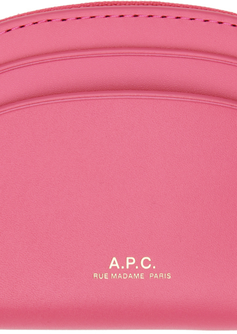 A.P.C. A. P.C. Pink Demi-Lune Mini Compact Wallet