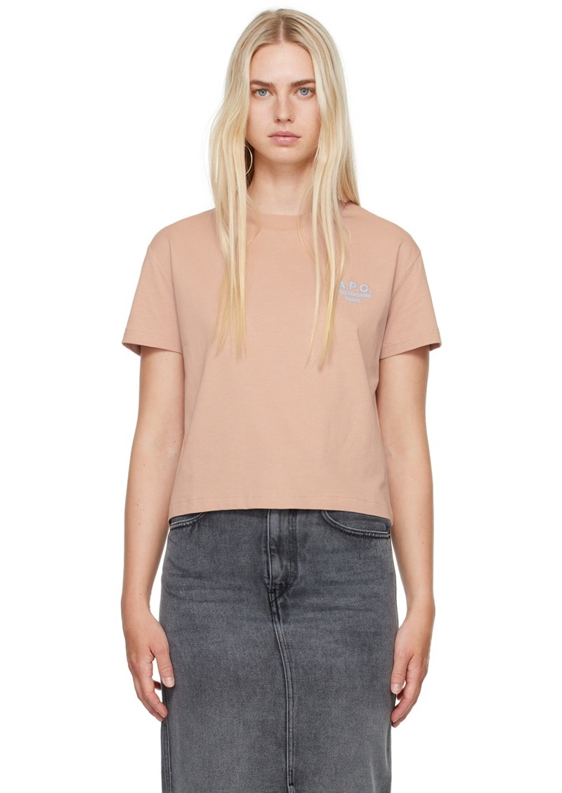 A.P.C. A. P.C. Pink Embroidered Logo T-Shirt