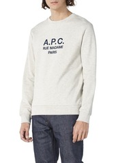 A.P.C. Rufus Crewneck Sweatshirt in Paa Heathered Ecru at Nordstrom