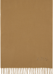 A.P.C. Tan Ambroise Embroidered Scarf