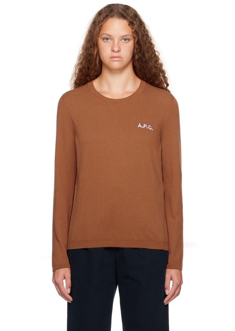 A.P.C. A. P.C. Tan Embroidered Sweater