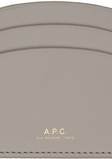 A.P.C. Taupe Demi-Lune Card Holder