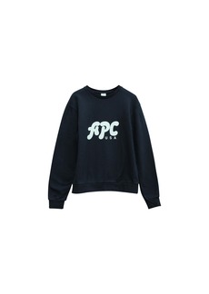 A.P.C. APC USA Print Sweater in Blue Cotton