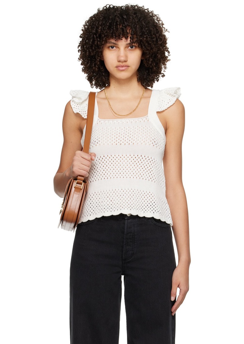 A.P.C. A. P.C. White Crocheted Tank Top