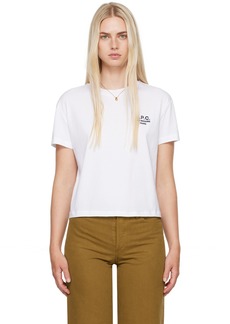 A.P.C. A. P.C. White Embroidered Logo T-Shirt