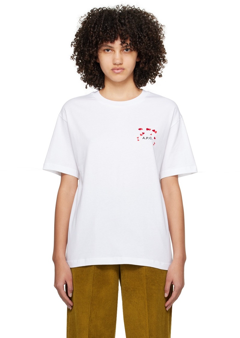 A.P.C. A. P.C. White Hearts T-Shirt