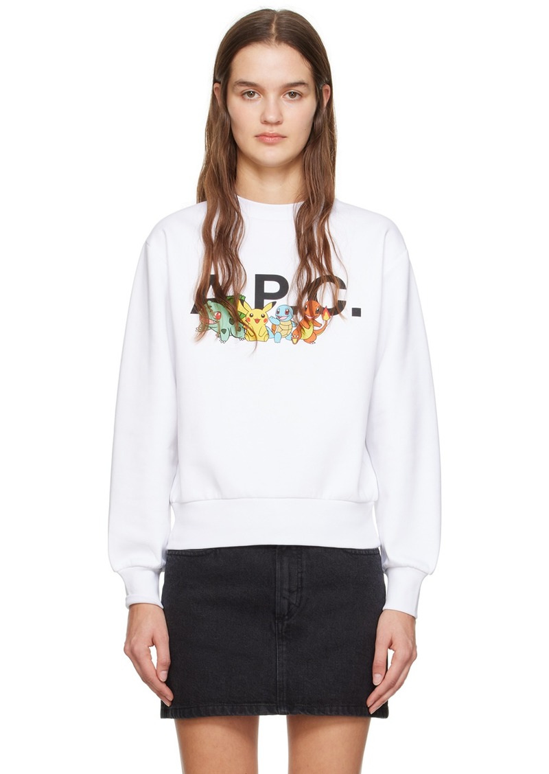 A.P.C. White 'The Crew' Sweatshirt