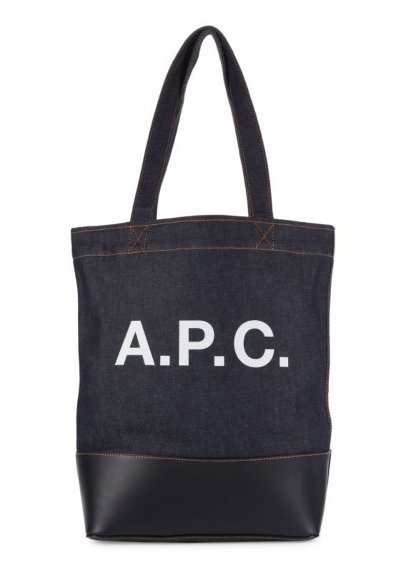 A.P.C. Axel Logo Denim Tote