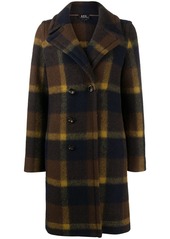A.P.C. check pattern double-breasted coat
