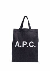 A.P.C. denim logo tote