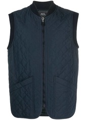 A.P.C. diamond-quilted zip-up gilet
