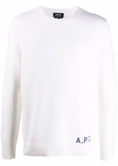 A.P.C. embroidered-logo wool jumper