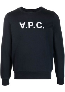 A.P.C. flocked-logo cotton sweatshirt