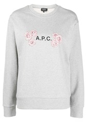 A.P.C. floral logo-print sweatshirt