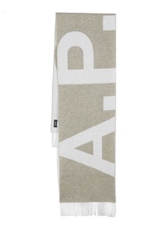 A.P.C. intarsia-knit logo scarf