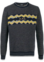 A.P.C. intarsia logo wool jumper