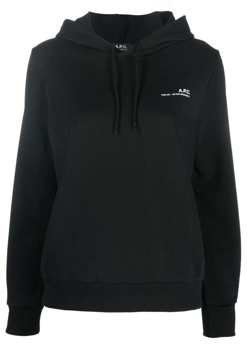 A.P.C. logo drawstring hoodie