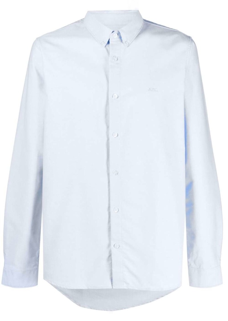 A.P.C. logo-embroidered button-down shirt