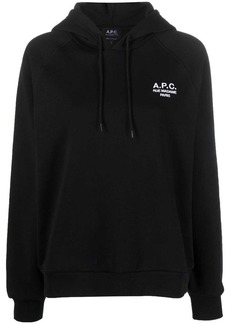 A.P.C. logo-embroidered cotton hoodie