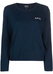 A.P.C. logo-embroidered cotton jumper