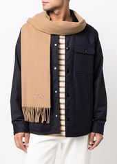 A.P.C. logo-embroidered virgin wool scarf