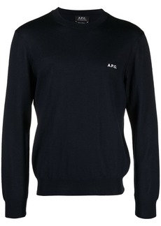 A.P.C. logo-embroidered wool-blend jumper