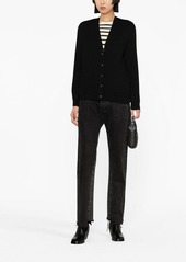 A.P.C. logo-embroidered wool cardigan