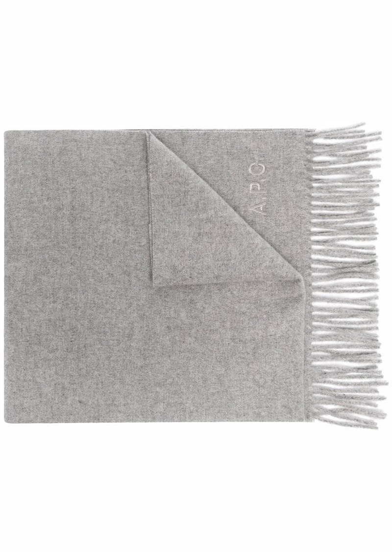 A.P.C. logo-embroidered wool scarf