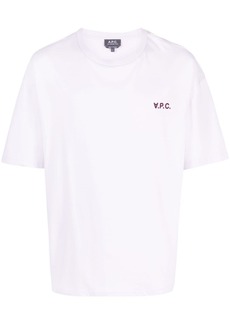 A.P.C. logo-flocked cotton T-shirt