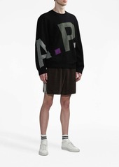 A.P.C. logo-intarsia merino-wool sweater